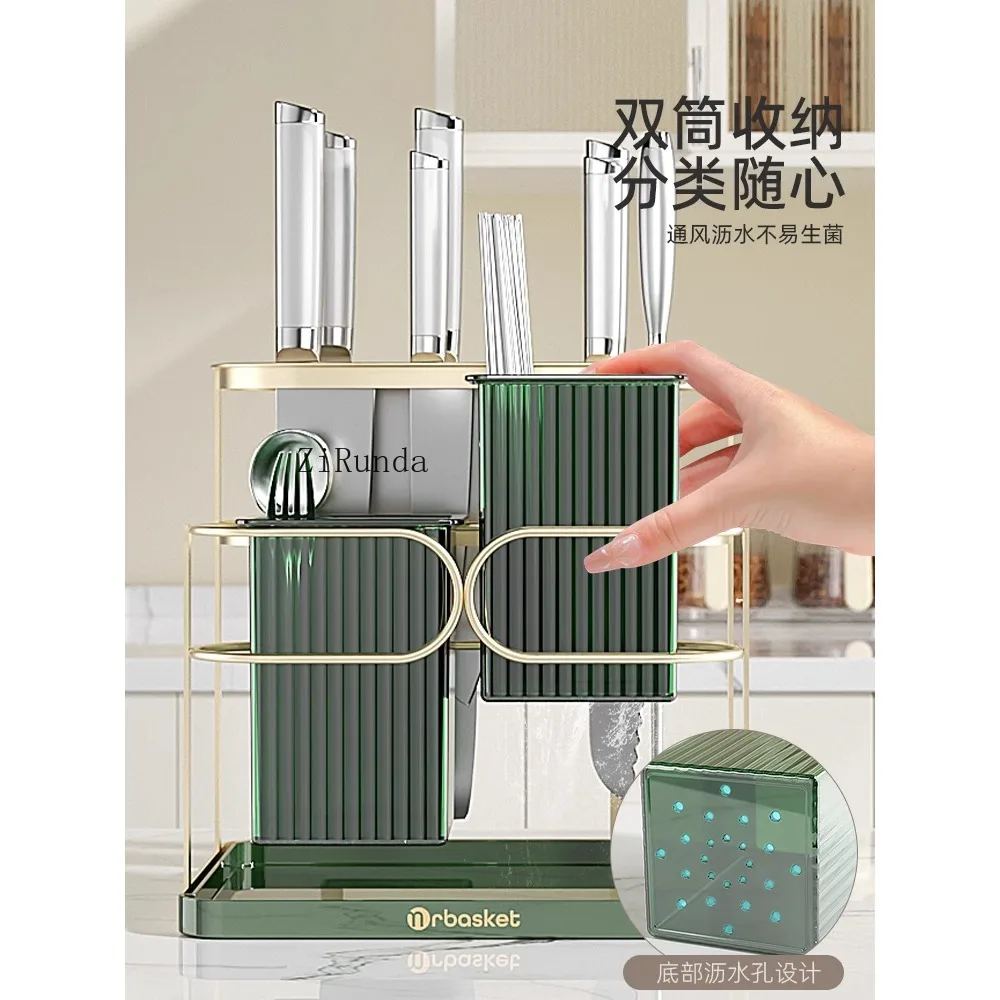 صندوق تخزين عيدان تناول الطعام، رف تخزين سكين مثبت على الحائط، سلة ملعقة عيدان تناول الطعام، خرطوشة عيدان الصرف #4