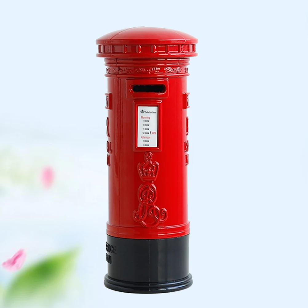 

Vintage Iron Piggy Bank High Capacity Coin Storage Box Mailbox Design For Kids Adults Money Saving Safe Pillar Bank Coin Jar