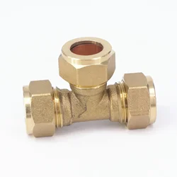 Fit Tube O/D 15mm Tee 3 Ways Brass Ferrule Fitting For Boat Marine