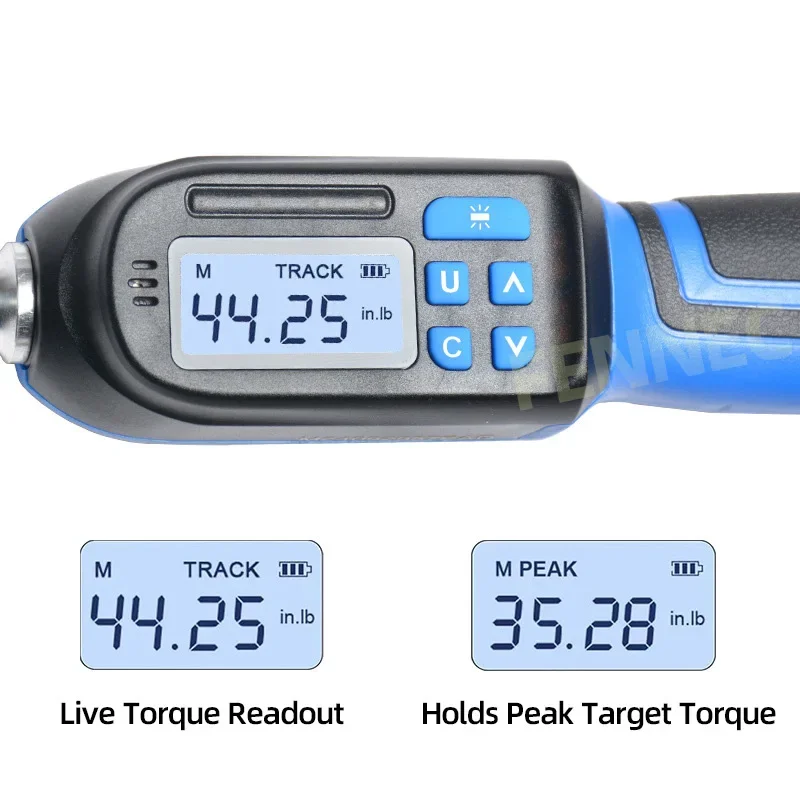 Adjustable Digital Torque Wrench spanner head, 6.8-135N.m Electronic Jaw open end torque wrench with Buzzer & LED