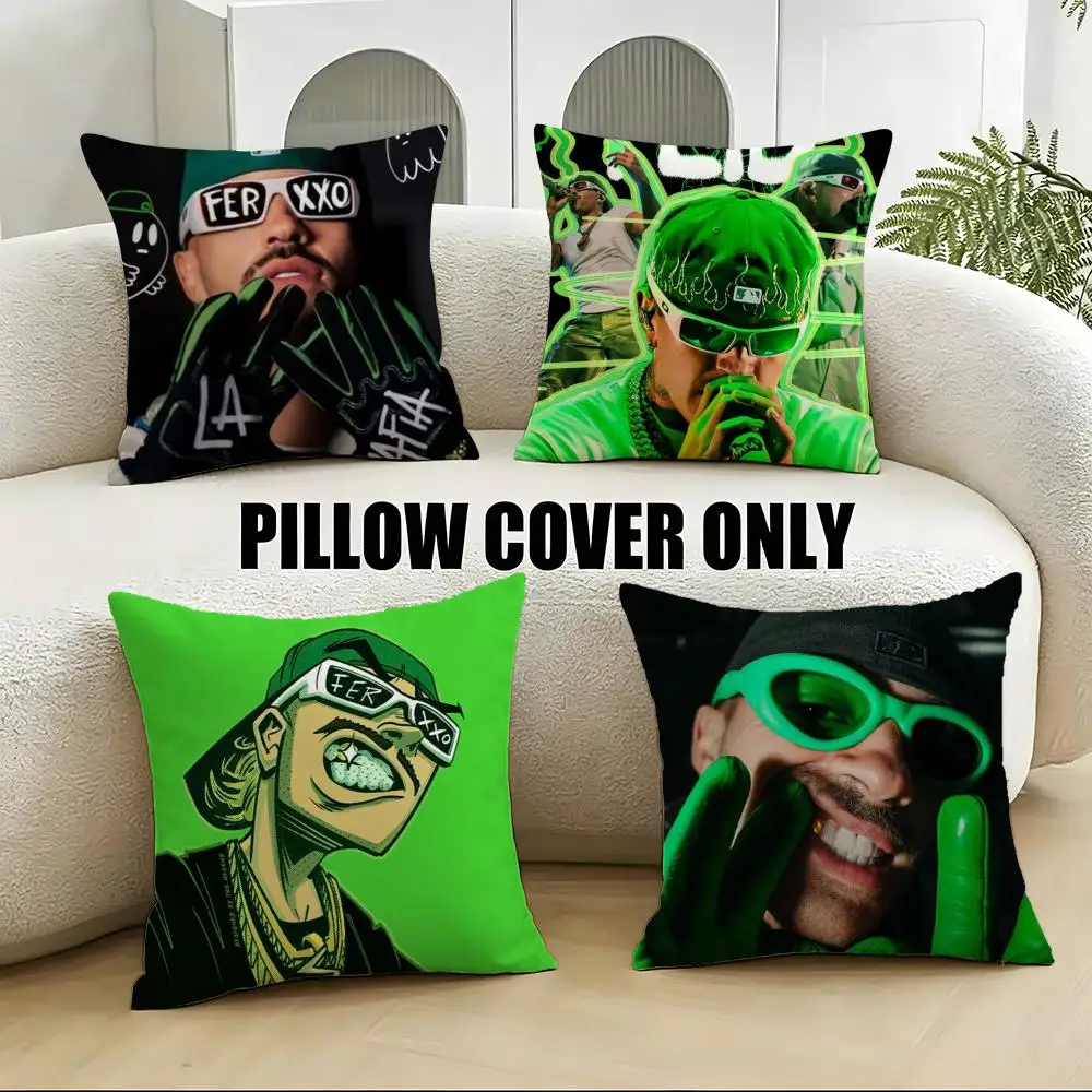 Celebrity-Feid LunaS Cushion Cover 4Pcs Soft Plush Throw Pillow Covers 40x40 45x45 for Sofa Bedroom