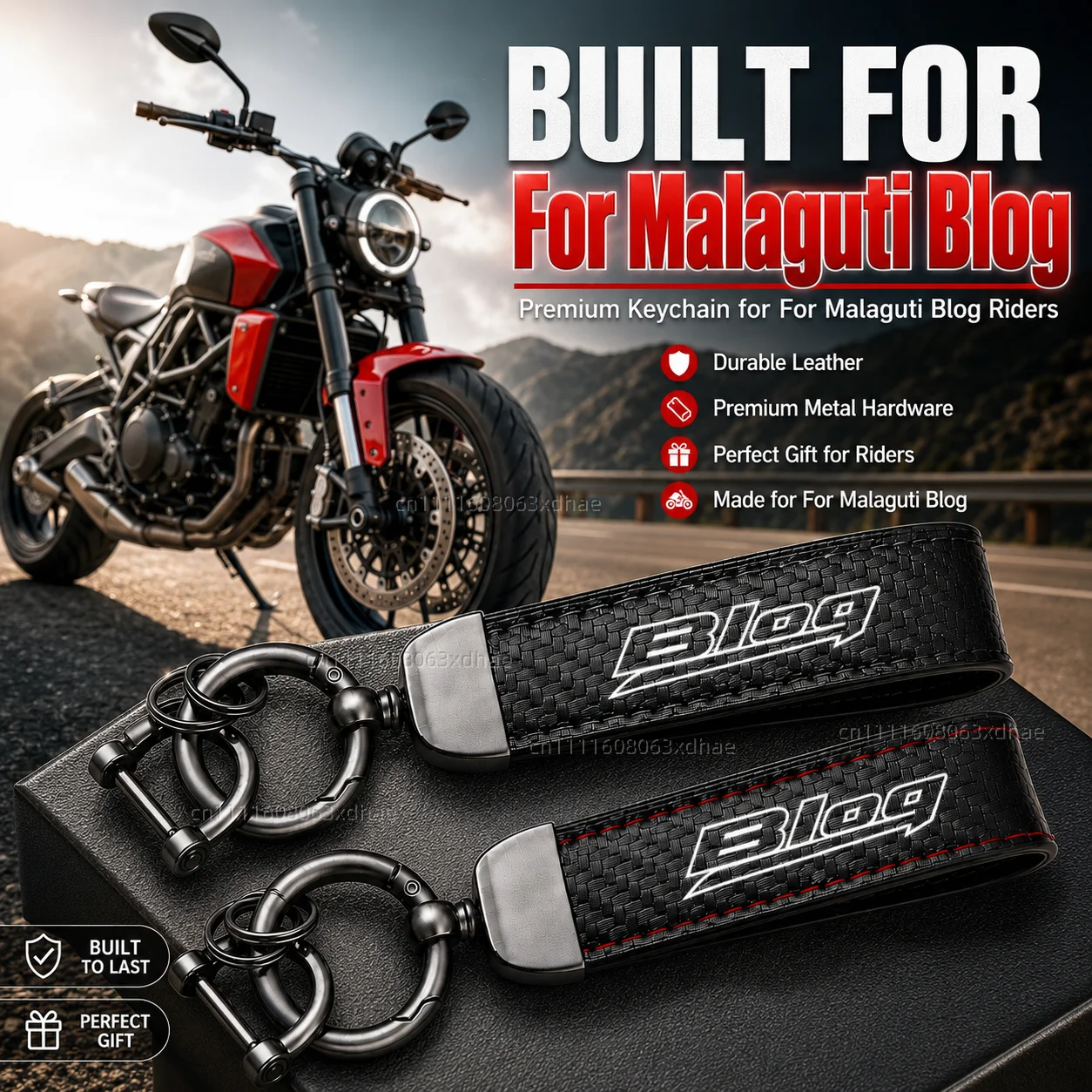 

High-Grade Leather Motorcycle Keychain Holder Keyring Accessories For Malaguti Blog 2009-2015