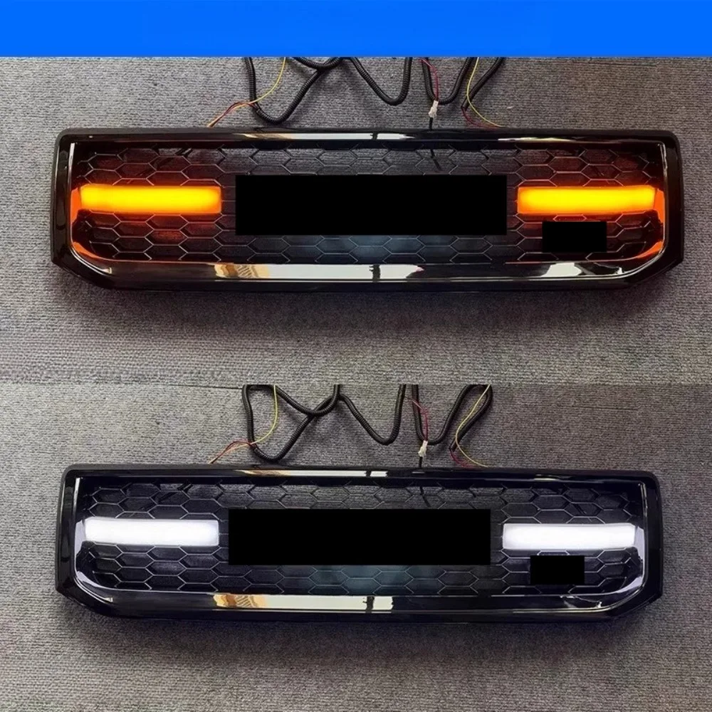 Car Grill for Toyota Prado LC120 2003-2009 modified With light Sequential Turn Signal Radiator Front Bumper Net Car Accessories