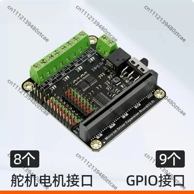 Motor Servo Expansion Board DFRobot, 4 DC Motor 8 Servo Driver with 9 GPIO Ports for Student Coding Robot DIY Projects
