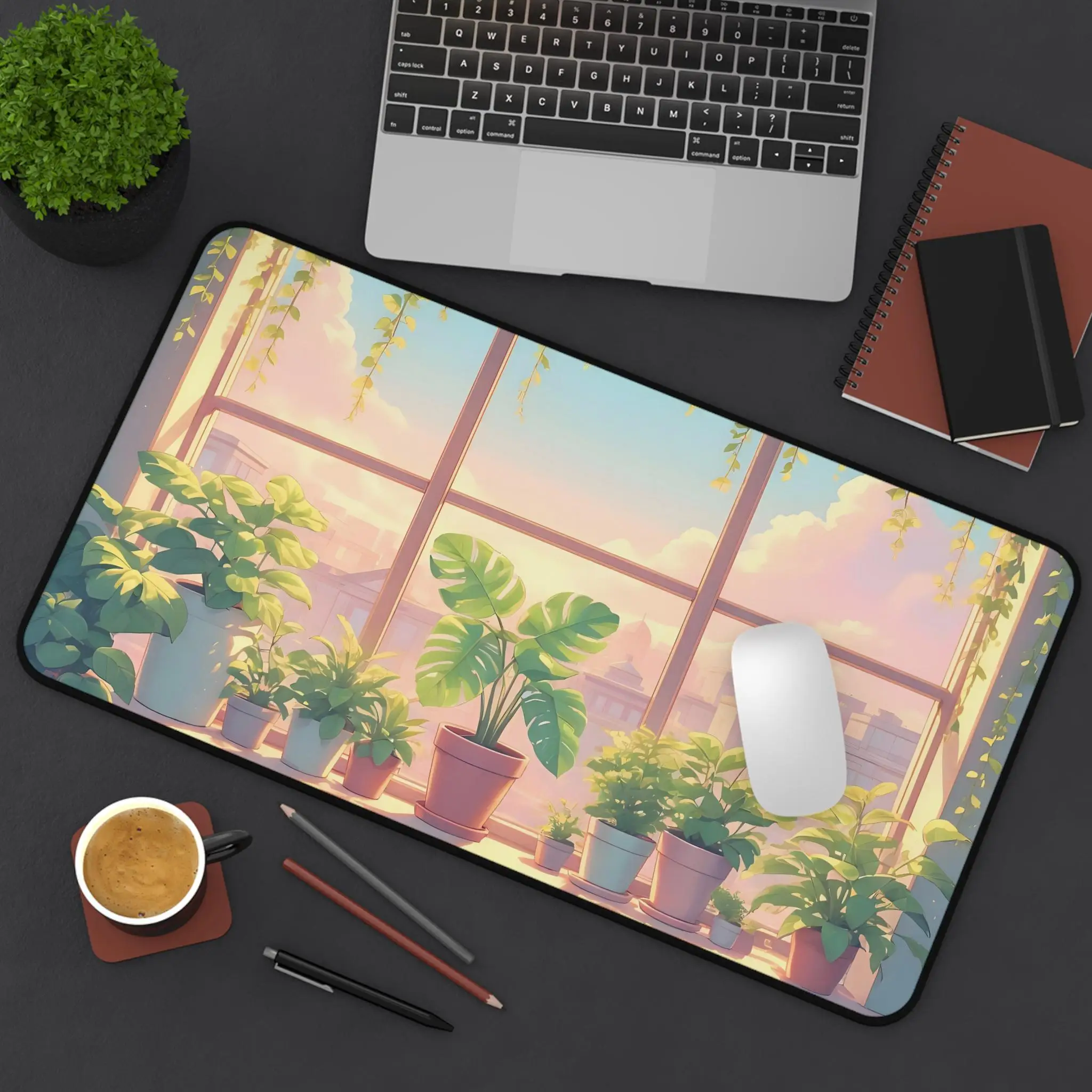 Plant Lover Desk Mat, Non-slip and Waterproof Gaming Mouse Pad,a Cute and Attractive Desktop Protector,perfect Gift for Friends.