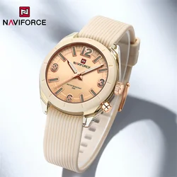 NAVIFORCE Watches For Women Elegant Ladies Fashion Creative Silicone Strap Quartz Wristwatch Waterproof Clock Relogio Feminino