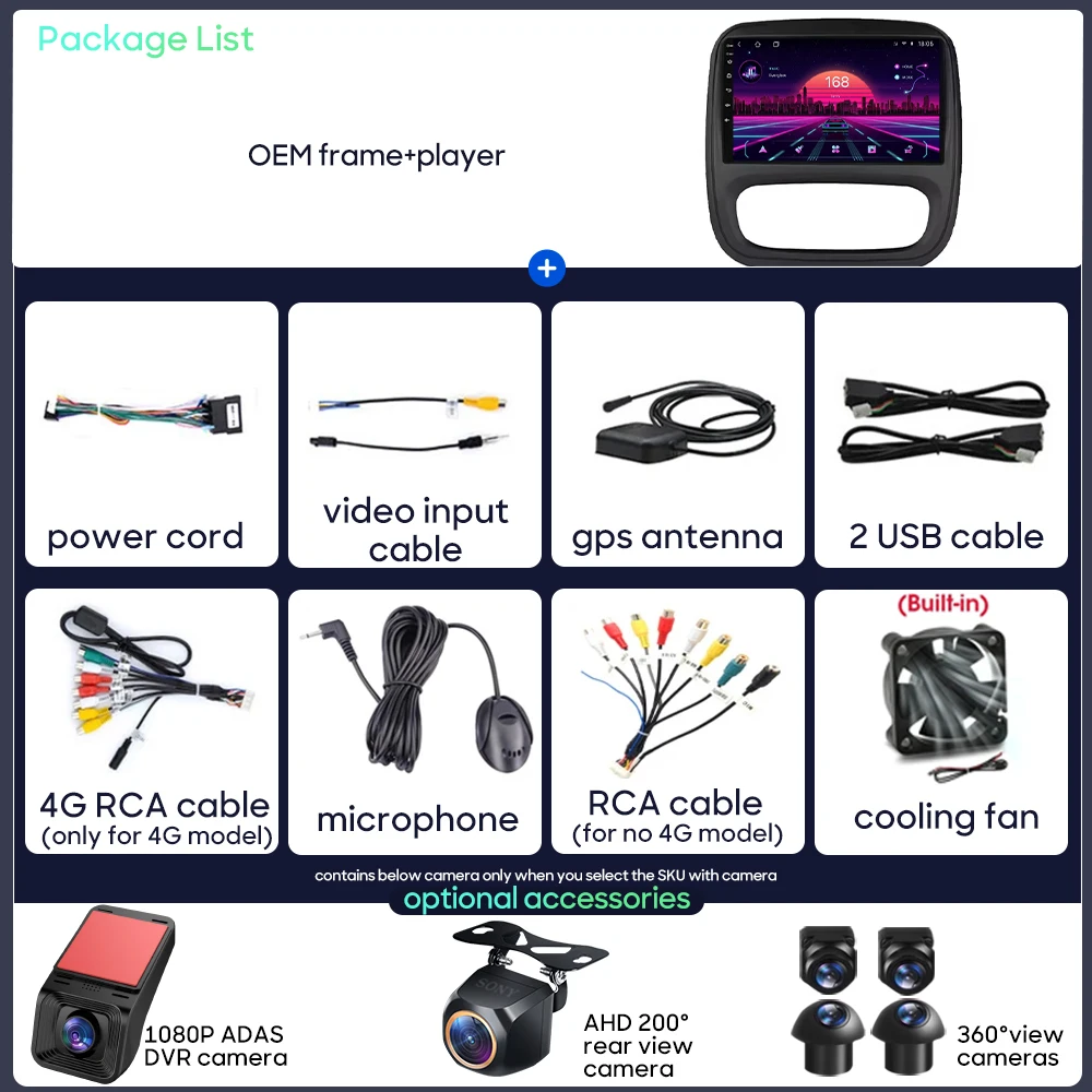ملاحة أندرويد لرينو ترافيك 3 2014 - 2021 لأوبل فيفارو B 2014 - 2018 مشغل وسائط متعددة للسيارة Carplay راديو تلقائي 2din