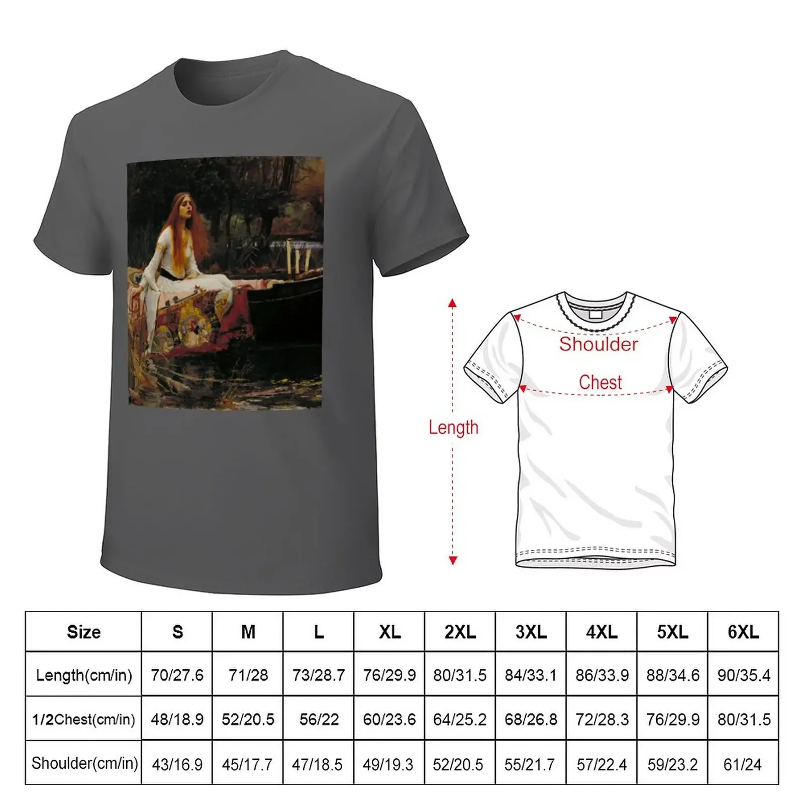 The Lady of Shalott (John W. Waterhouse) T-Shirt animal prinfor boys oversizeds boys animal print mens graphic t-shirts anime