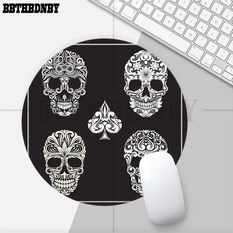 Schädel Anti-Rutsch Runde Große Förderung Tisch Matte Student Mousepad Computer Tastatur Pad Spiele Pad für PC Maus Teppich