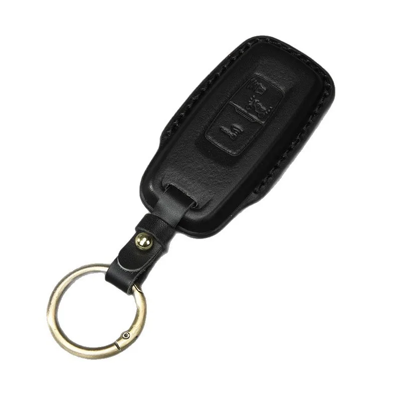 Handmade Genuine Cowhide Leather Smart Key Fob Cover For Motorcycle Remote Key Pouch Full Protection Key Case