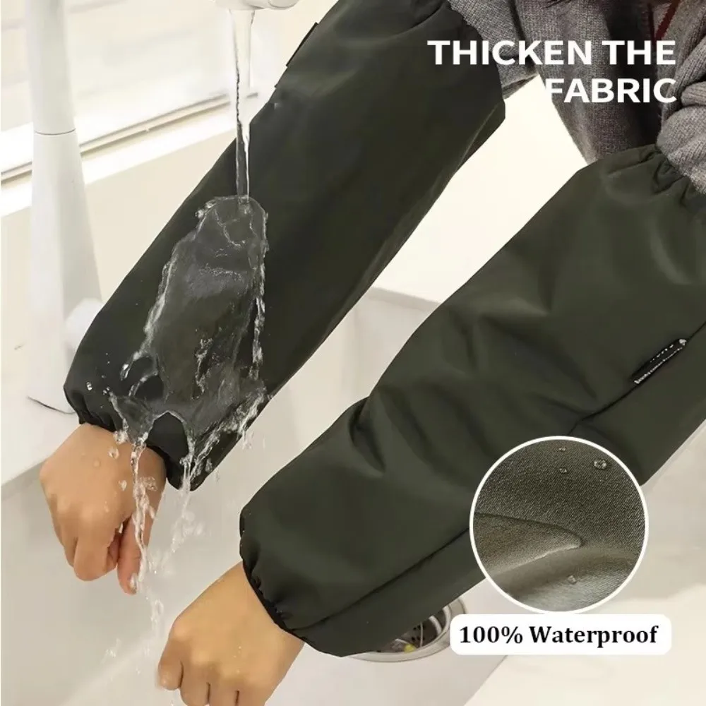 Penutup Lengan Tahan Minyak Baru Pelindung Lengan Elastis Tahan Air Sarung Tangan Panjang Tahan Aus untuk Pekerjaan Rumah Tangga Pembersihan Dapur