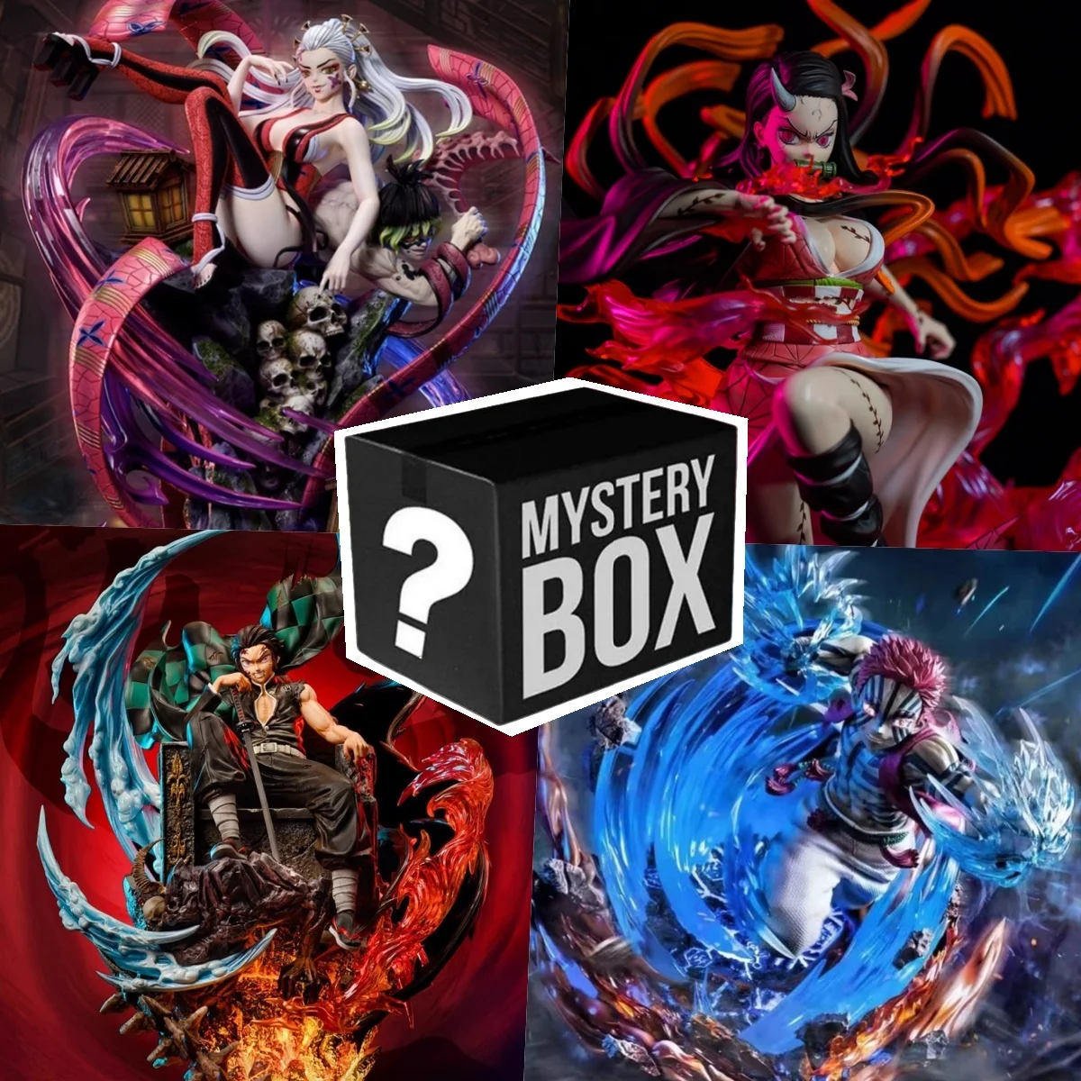 

Demon Slayer Mystery Box 10-30cm Anime Mystery Figures Blind Box Kamado Nezuko Tanjirou Hashibira Inosuke Surprise Box Blind Bag