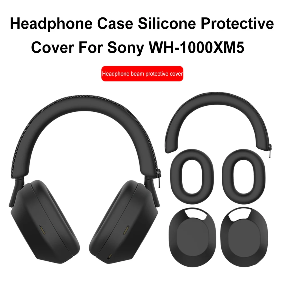 For Sony WH-1000XM5 Headphone Case Silicone Earphone Protective Cove For WH-1000XM5 Headset Headbeam Sleeve Earmuff Shell Cover