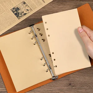 ノスタルジックフォールンリーフスパイラルリング日記ヴィンテージレザーカバークラフト紙と保護カバー付きのパーソナライズされたバインダー 10のベストセールスライティングブック-6