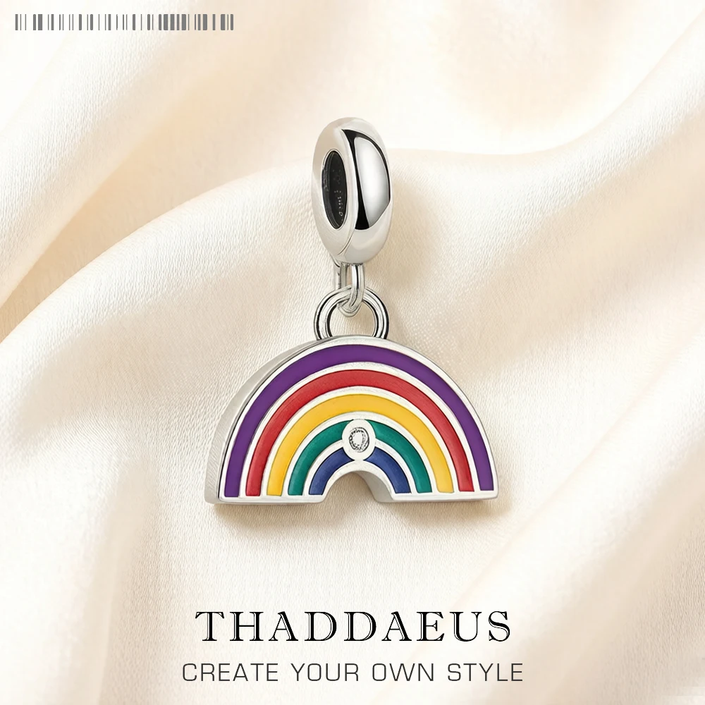 

Pride Rainbow Charm Pendant Brand New Trendy Fine Women Men Jewelry 925 Sterling Silver Gift