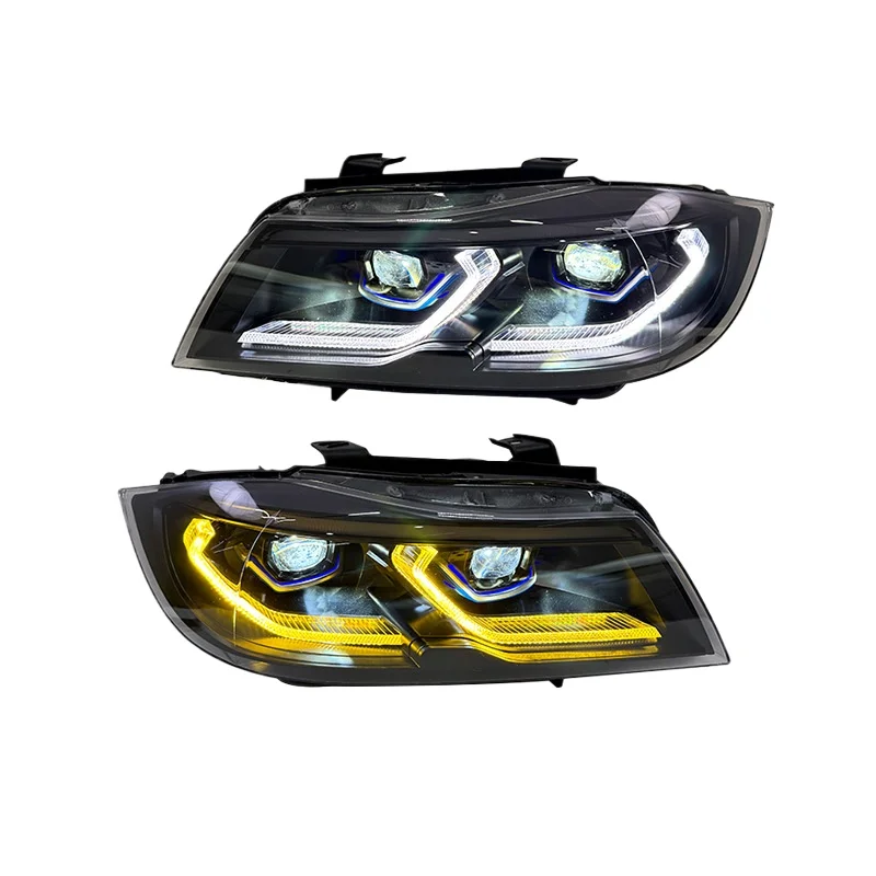 -For Upgraded Full LED Headlight Assembly for  3 Series E90 2005-2012 LED Lens Sequential Turn Signal DRL*