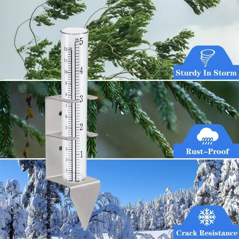 

strong Plastic Rain Gauges Replacement Tubes with Support Upgrades for Outdoor Garden Agriculture Meteorological Use