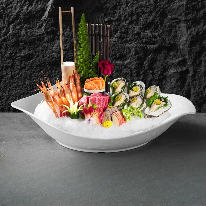

LH Seafood Dry Ice Plate Salmon Sweet Shrimp Sashimi Special Plate