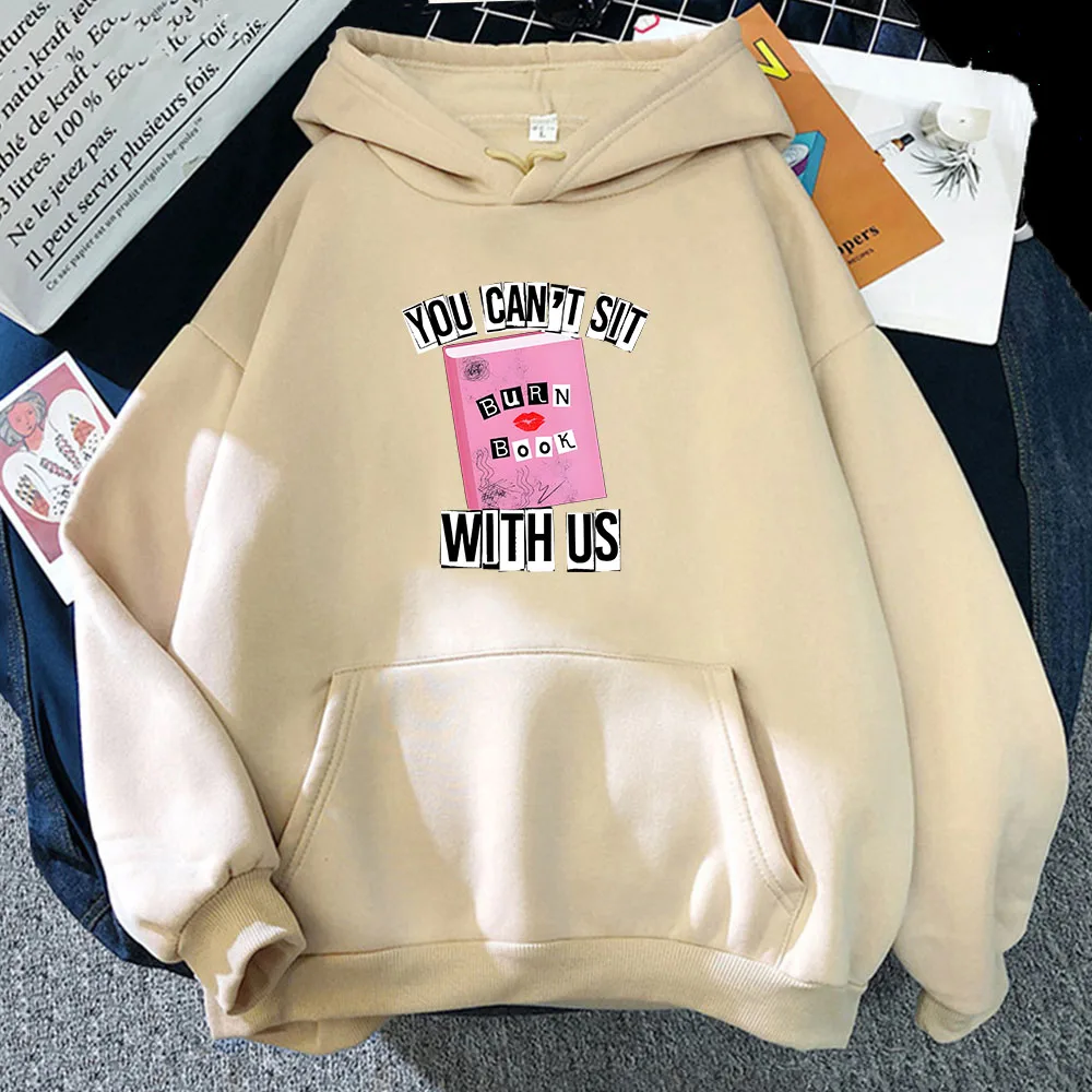 Movie MeanGirls Burn Book Hoodies You Can't Sit with Us Letter Printing Sweatshirts Long Sleeve Casual Winter Women Pullovers