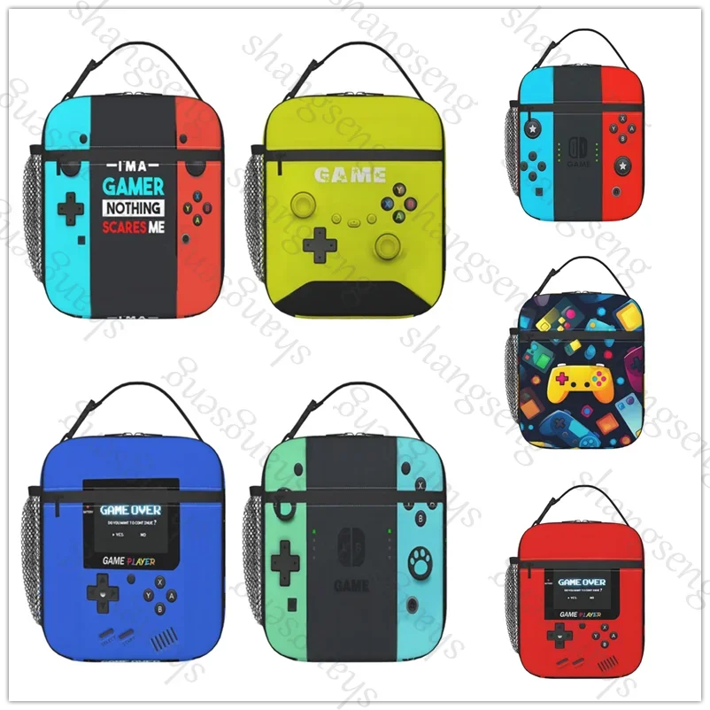 Lunch Bag insulated bag,student thickened waterproof Bento Bag Outdoor Travel Ice Pack Picnic Bag Games Console Double