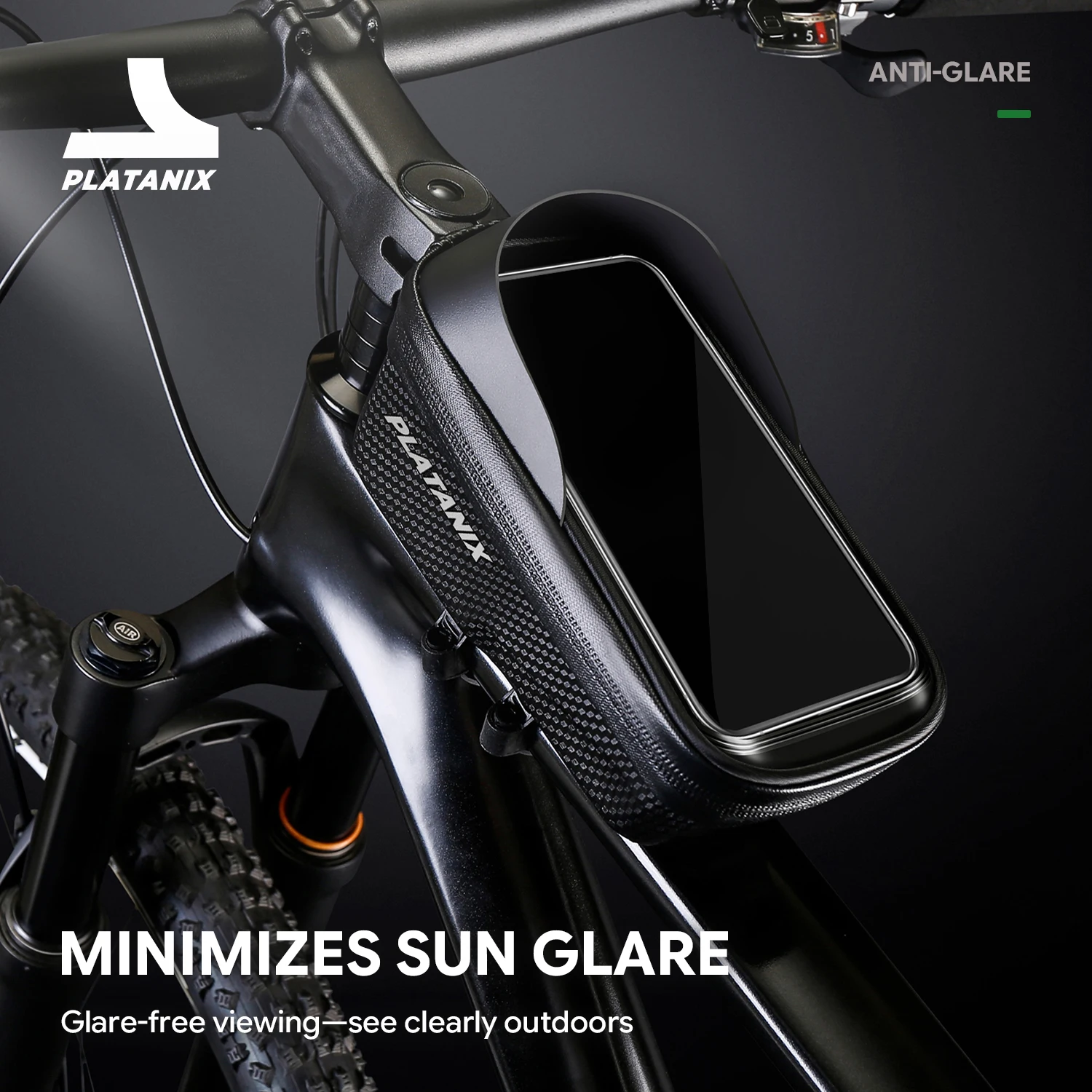 PLATANIX EVA Hard Shell Bike Top Tube Bag Quick Release Waterproof Frame Bag with Touch Screen Phone Case for MTB Road Bicycle