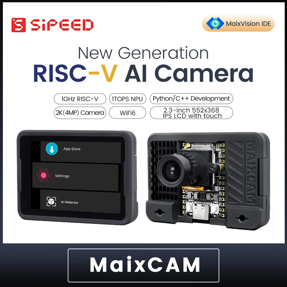 Sipeed MaixCAM Dev Board RISCV AI Visual Audio Serial Port WIFI6 Support 1 TOP NPU Python/C++ 400W Camera