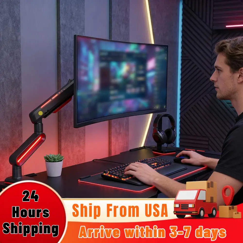 

Gaming Monitor Mechanical Arm Load Up To 20 KG Long Arm Extension Rod Ultrawide Screen Desk Mount for 32 To 60 Inches Screen