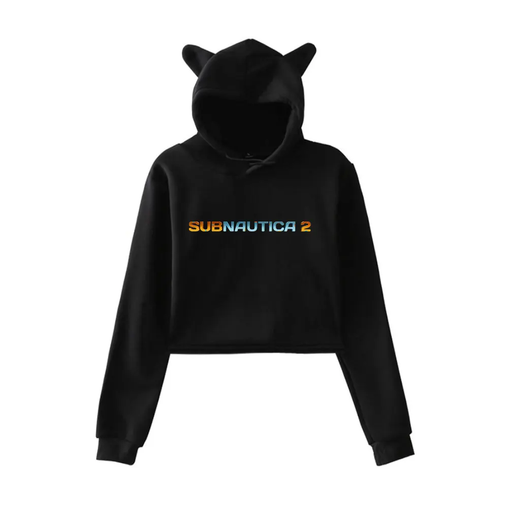 

Subnautica 2 Logo Hoodie Women Long Sleeve Hooded Sweatshirt Casual Fashion Crop Top