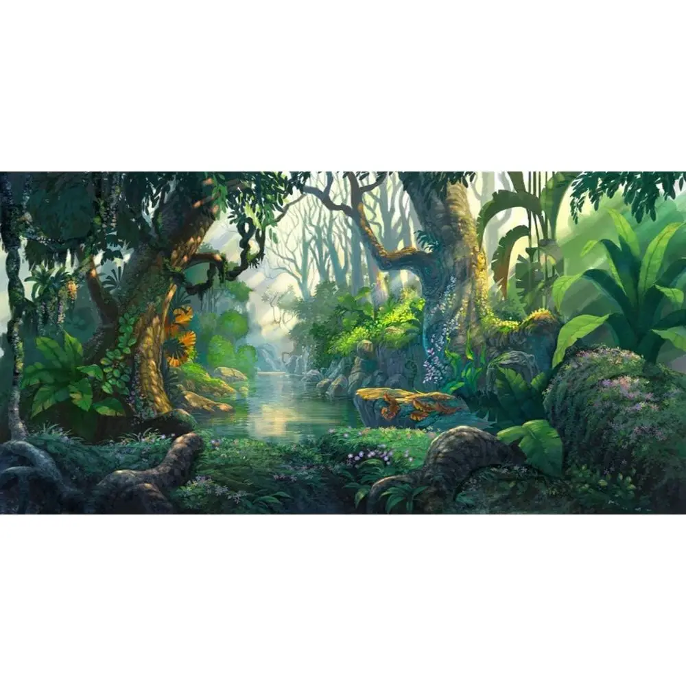 

20x10t airy Tales Backdrop or Photography sy airyland Tropical Virgin orest Jungle Sunlight lowers Background Kids Birthday Part