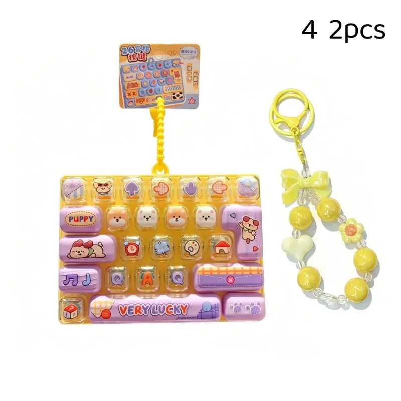 1/2 Stück 26-Tasten-Tastatur-Clicker Fidget Anti-Stress-Knopf Schlüsselanhänger Rucksackanhänger 26 Tastenkappen Schlüsselanhänger Geschenk – Detail 20