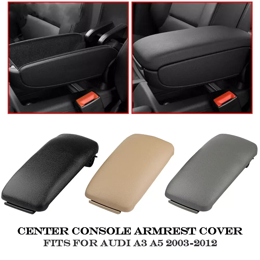 

ABS&Leather Car Center Console Armrest Storage Box Lid Cover Interior Accessories For Audi A3 8P A5 2003-2013 8P0864245P