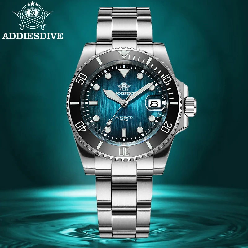 ADDIESDIVE New Watch 41mm Luxury Sapphire 8215 Automatic Mechanical Watch Men 316L Stainless Steel Waterproof 200m Luminous