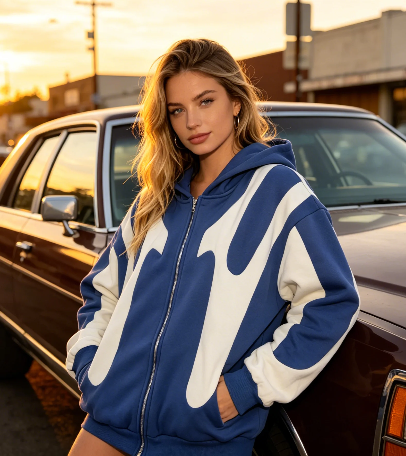 

American-style Streetwear Autumn/Winter New Harajuku Cross-border Printed Raglan Long-sleeve Unisex Pullover Hoodie