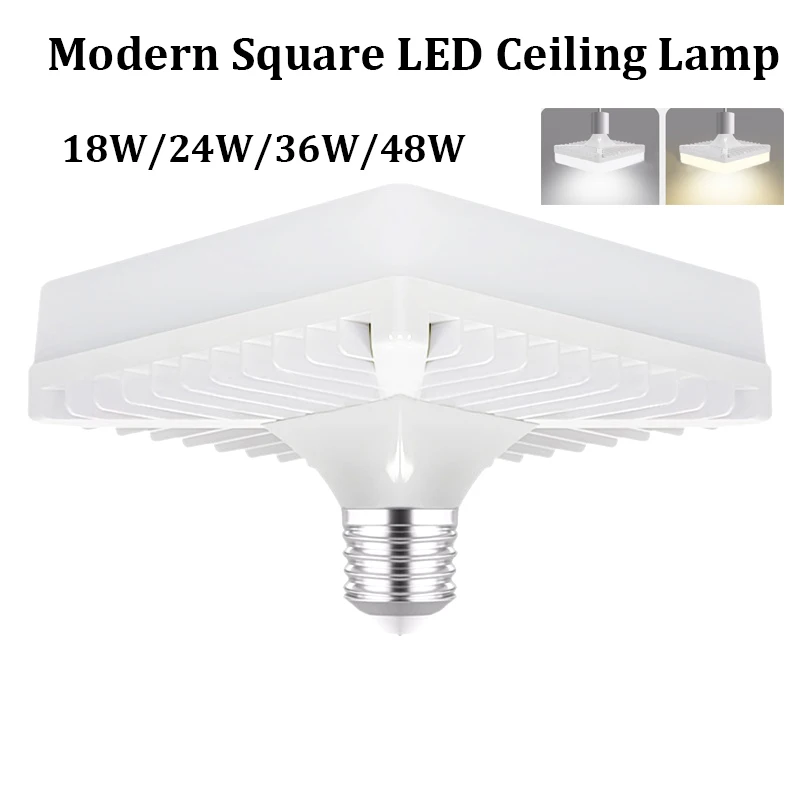 

Modern Square LED Ceiling Lamp E27 Base Pendant Lights 18W/24W/36W/48W, 3000K-5000K Color Changing〔2025E〕
