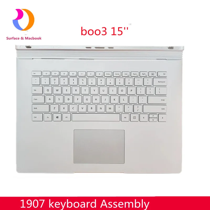 

Оригинальная клавиатура в сборе для Microsoft Surface Book3 C, чехол для клавиатуры, американская раскладка, 15 дюймов, 1907 год, верхний чехол GTX