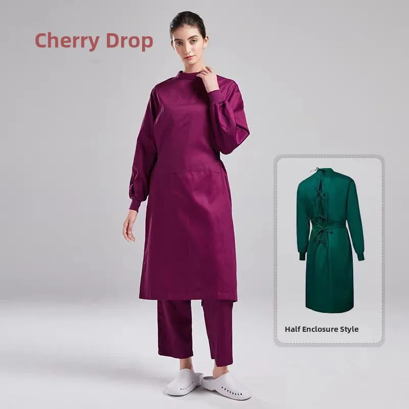 Pure Cotton Long Sleeve Surgical Gown Unisex Operating Room Scrub Isolation Gown Men's Style Comfortable Casual Leisure Suit