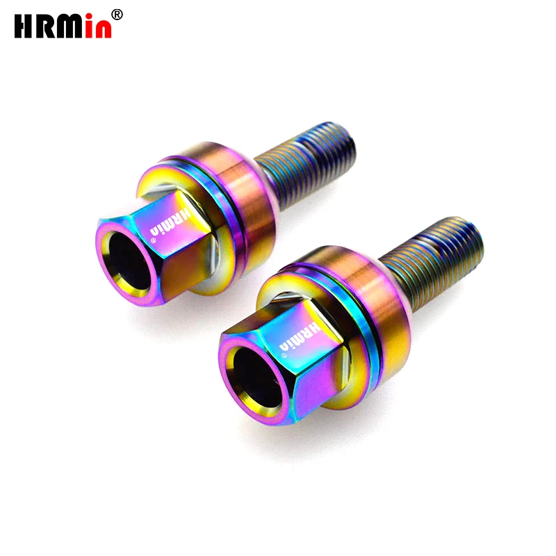 HRMin Factory high quality 19 Hex Gr5 titanium ball seat free washer wheel Rim bolt titanium bolt M14x1.5 mm for Porsche Bentley