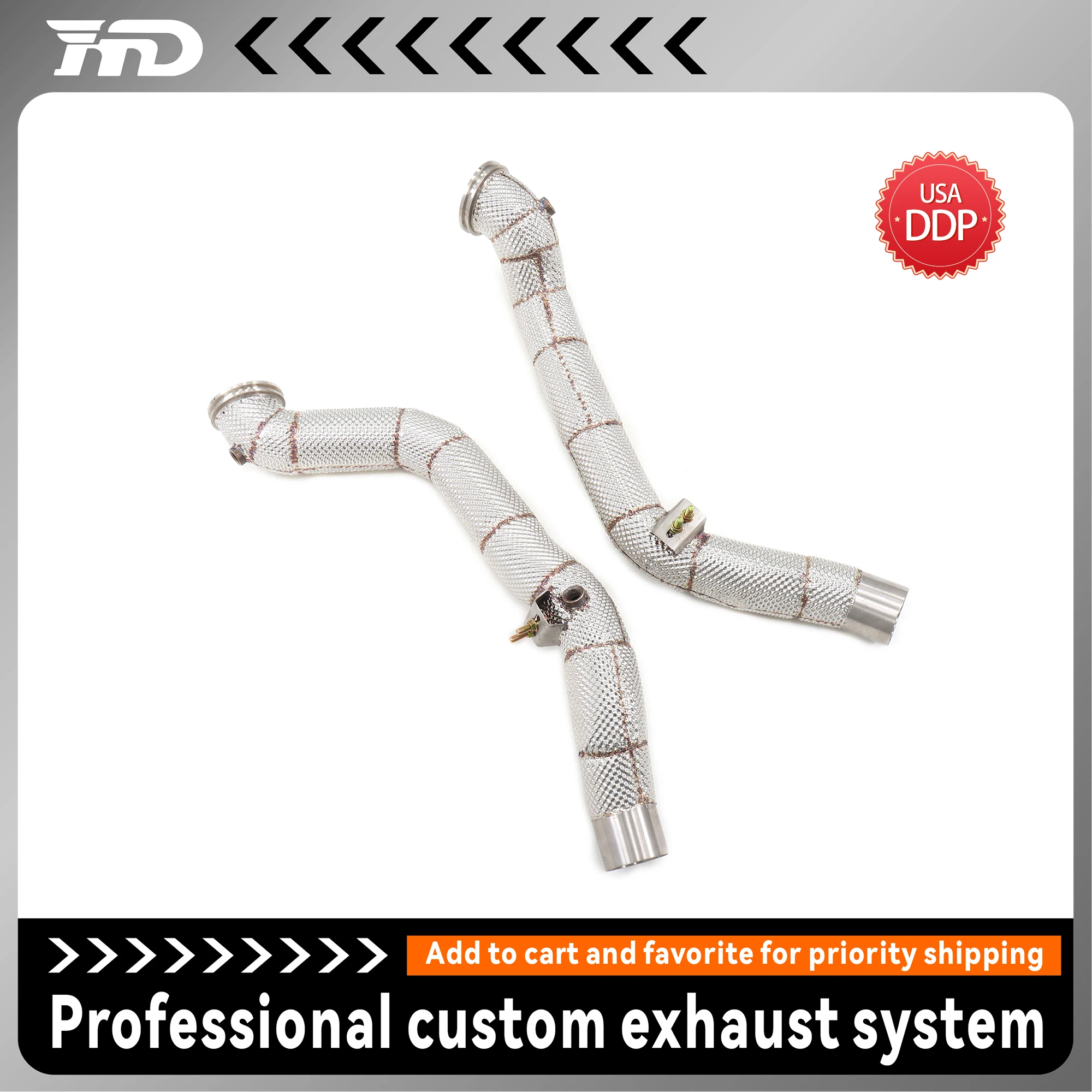 

Performance Downpipe for Maserati Ghibli SQ4 3.0T Stainless Steel Exhaust High Flow Cat Max Horsepower Aggressive Sound Gain