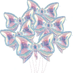 2pc transparent colorful bow, aluminum film balloon, birthday party and other scene atmosphere decoration