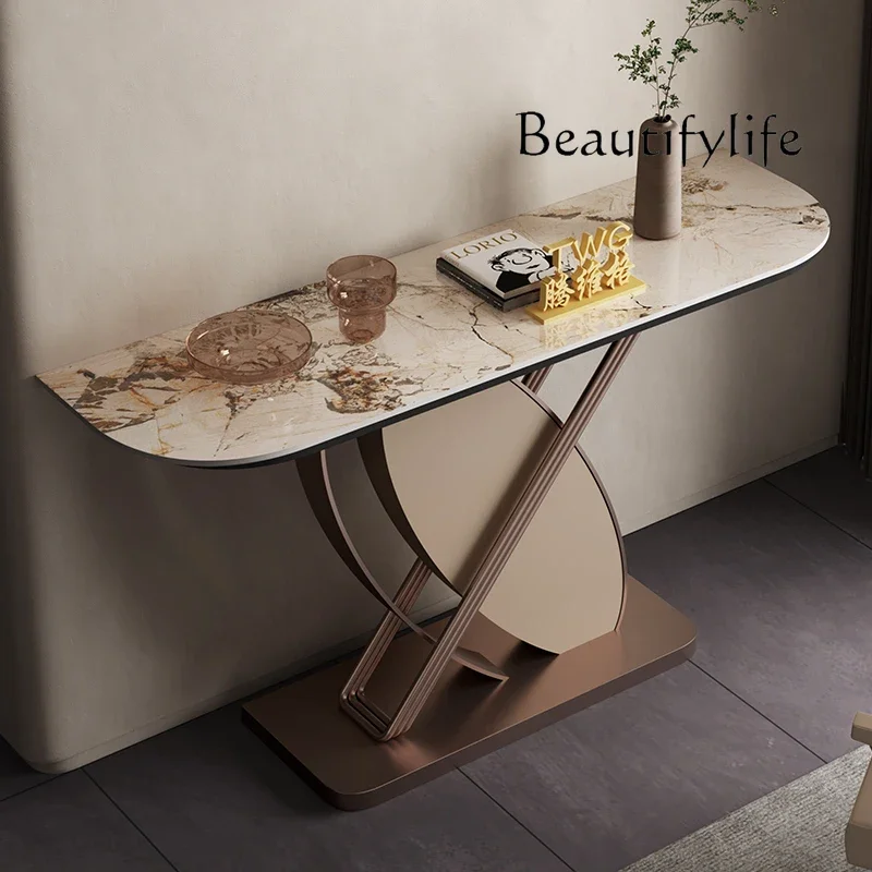 

Italian light luxury rock slab creative enigma designer modern simple home decoration against the wall