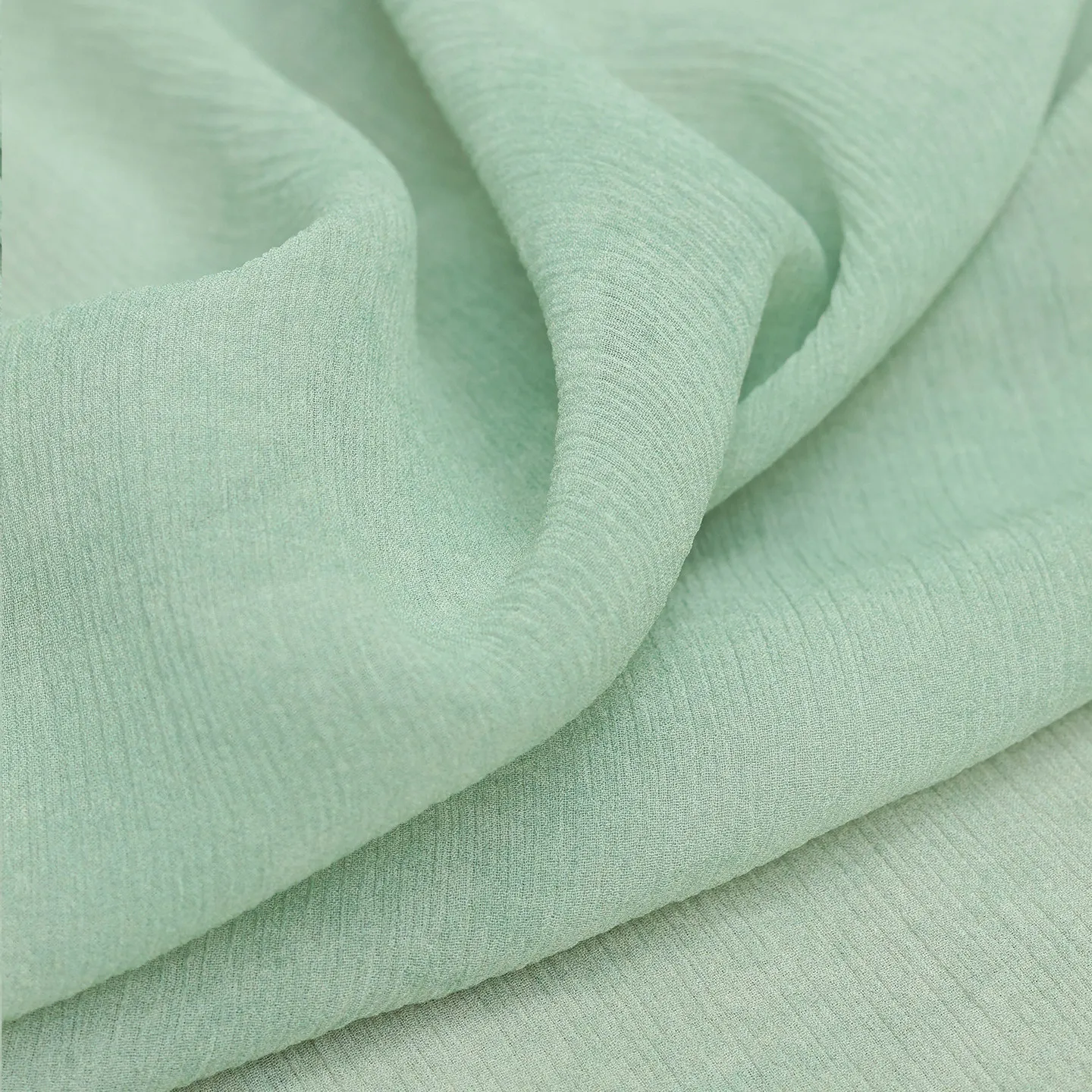 High Quality Sorbet Green Fried Color Style Silk Crinkle Chiffon Silkworm Silk Fabric Hanfu Designer Cloth