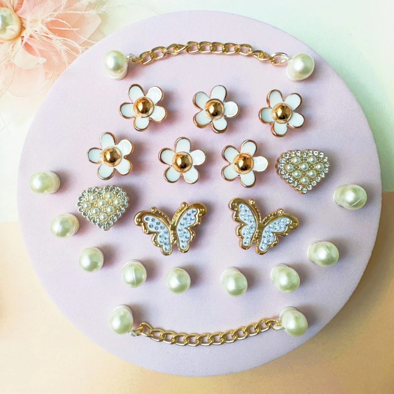 New Stylish and elegant Shoes JIBBITZ Charms Set Elegant Detachable DIY  Fashion Accessories for Clogs Ideal for Gifting on Part