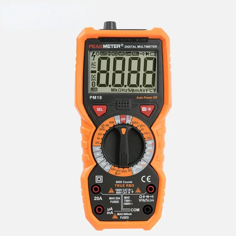 PM18 high-precision digital multimeter, anti burning electrical ammeter, capacitance digital display universal meter