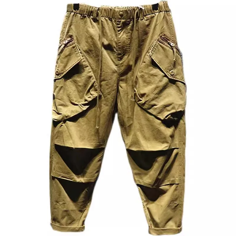 Retro American Men's Wear Resistant Tapered Loose Work Pants Casual Spring Autumn Youth Tee-dimensional ket Leisure Long...