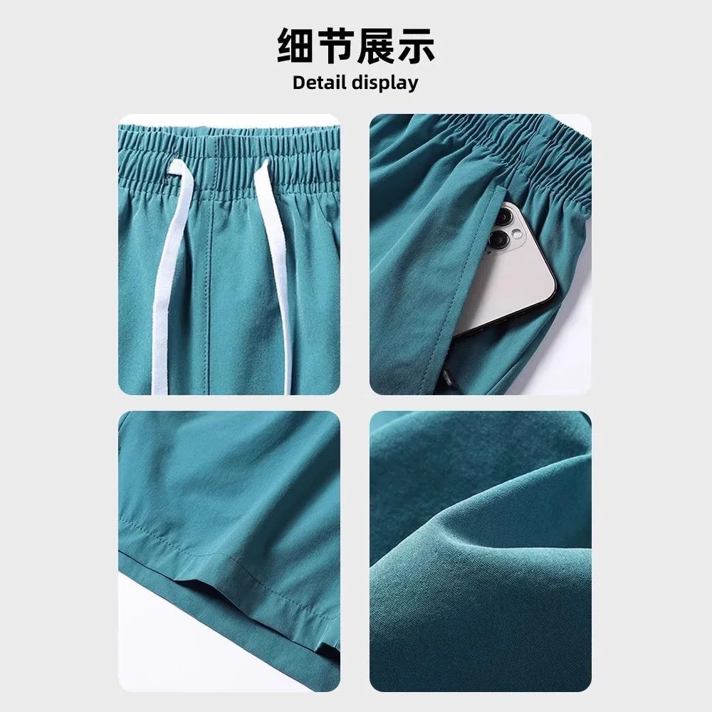 Pantaloncini estivi Pantaloni da ghiaccio larghi Pantaloni da uomo sottili casual ad asciugatura rapida da corsa Sport Fitness Quad