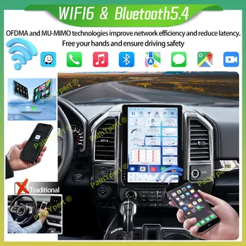 14.5吋安卓15系統,8GB+256GB存儲,適用於2015-2022款福特F150,特斯拉螢幕車載智慧系統,2DIN多媒體主機,支援GPS導航、WiFi和CarPlay。 6 最佳銷售 福特F150螢幕 - №3