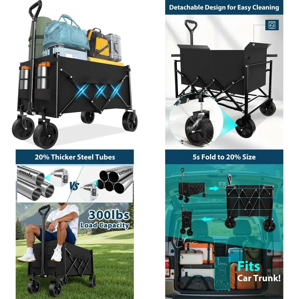 

Durable Expandable Shopping Trolley with High-Capacity and Large Wheels for All-Terrain Use