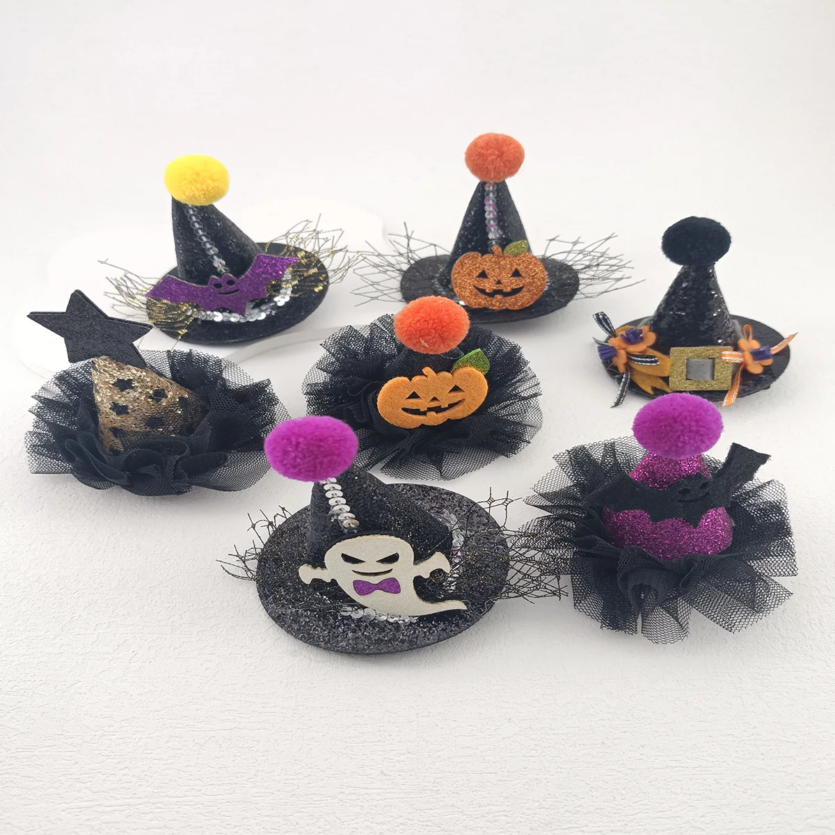 

Halloween Hair Accessories For Women - Witch Hat/Pumpkin/Bat/Skull Hair Clips For Party Role Playing