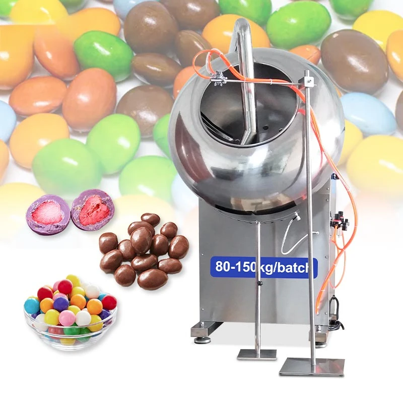 Confectionery Enrobe Commercial Ice Cream Small Chocolate Candy Round Nut Roast Choclates Coating Machine