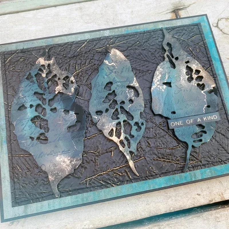 2024 New 3D Embossed Folder For DIY Making Leaves Textures Background Greeting Card Scrapbooking No Stamp and Metal Cutting Dies